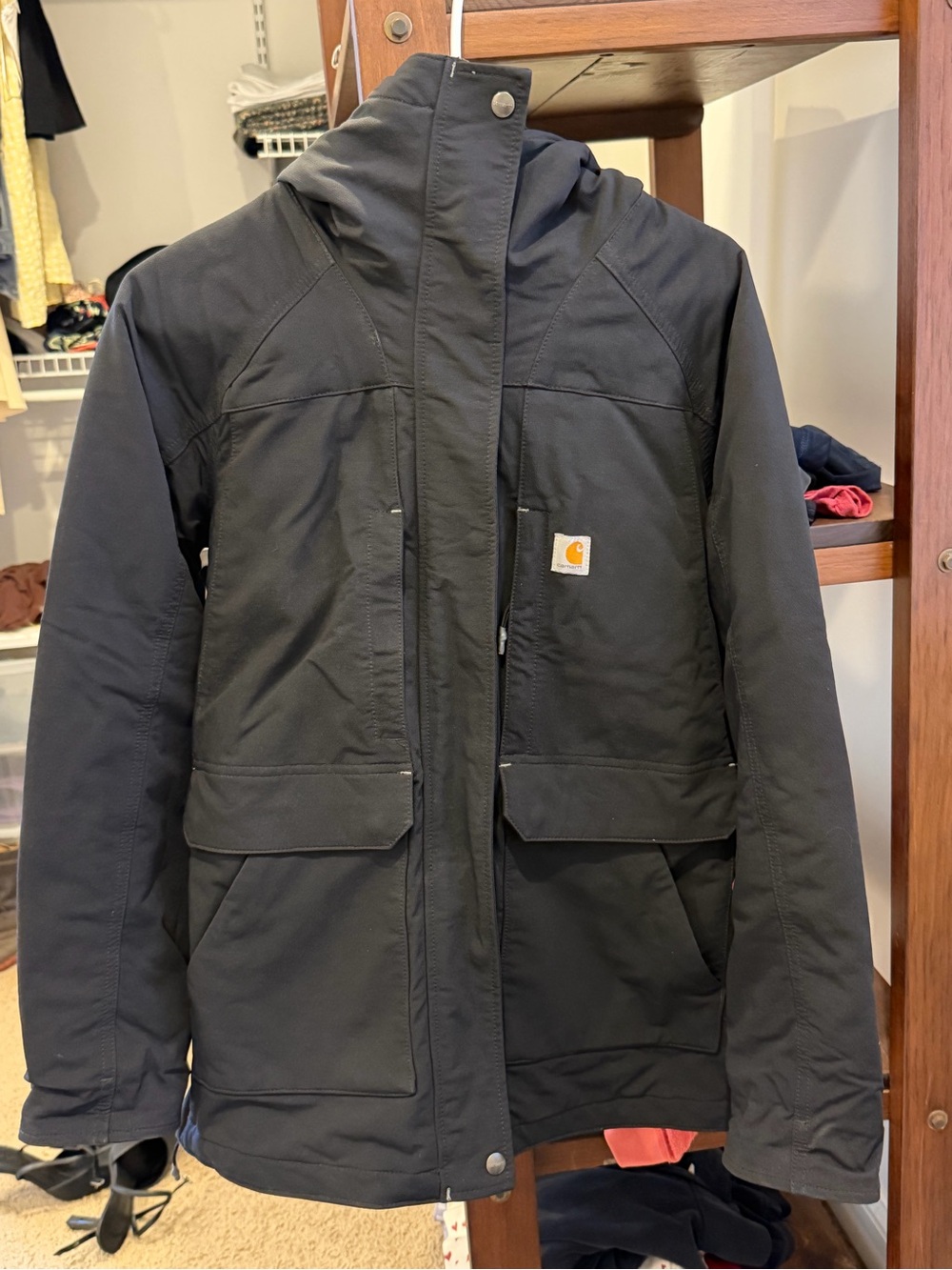Carhartt Women's Black Hooded Insulated Puffer Jacket